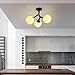 GLOBE Electric 66000084 3-Light Semi-Flush Mount Ceiling Light, Matte Black, Frosted Angular Glass Shade, E12 Base Sockets, Home Improvement, Bedroom Lights for Ceiling, Dining Light Fixture