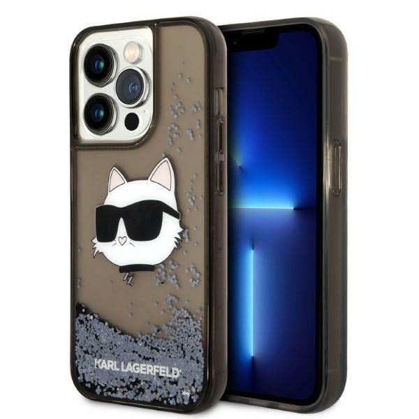 Karl Lagerfeld KLHCP14LLNCHCK Coque Rigide pour iPhone 14 Pro 6,1" Noir Motif tĂŞ