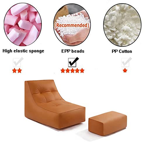 Hwoek Children's Bean Bag Chair Cover Sofa Lazy Sack W/Footstool Lounger Seat Bean Bag Cover Soft Beanbag Chair (No Filler) Stuffed Memory Foam Ultra Soft Bean Bags Chairs Cover,Blue #TOP2