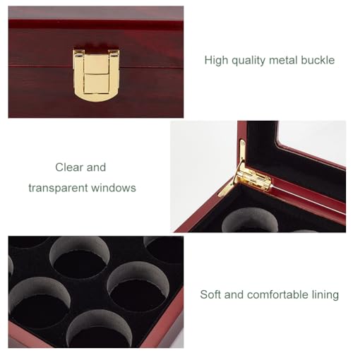 OLYCRAFT Golf Ball Display Case 12-Hole Wooden Display Box for Golf Ball Display Storage Box Golf Ball Wood Showcase Protected Cabinet Golf Rack for Golf Ball Collections - Image 4