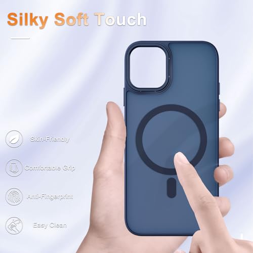 Image of YENAPOON for iPhone 12 Pro /iPhone 12 Case, Matte Magnetic Case, Navy Blue