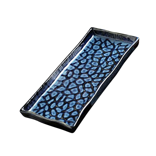 Plato rectangular de cerámica para sushi y frutas miniatura 1