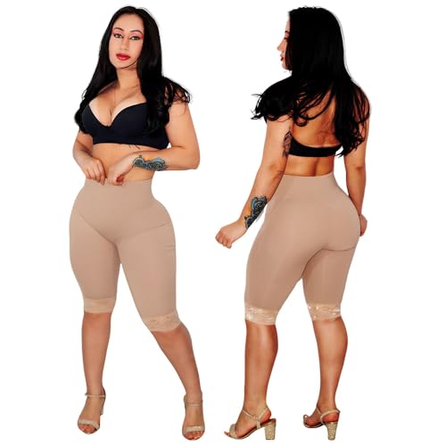 Cinta Bermuda Shorts Modeladora Colombiana Levanta Bumbum (Bege, GG)