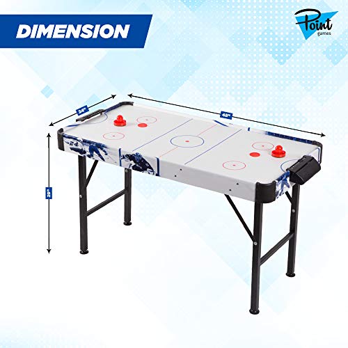 Point Games Air Hockey Table for Kids - Electric Powered Air Hockey Game - Foldable & Tabletop - Air Hockey for Kids & Adults - Games for Girls & Boys