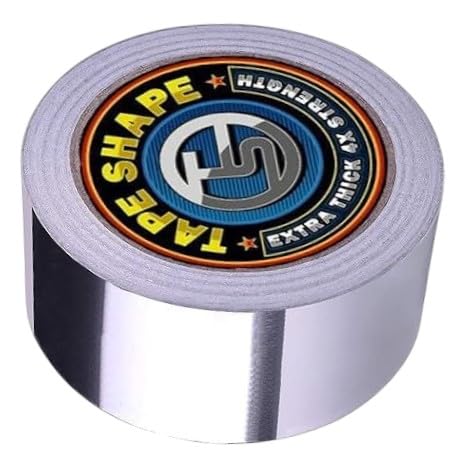 Pro Home Aluminium Tape 50mmx50m Heavy Duty Strong Adhesive Heat Resistant Insulation Aluminum Foil Tape Moisture Protection Insulating & Sealing Ducts Car Panel & Pipework (100mmx50m, 1 Roll)