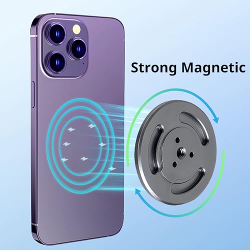 HAFOKO OM6 Magnetic Ring Holder Clamp Smartphone Tripod Adapter Mount with 1/4" Hole Compatible for DJI OM 6 / OM 5 / OM 4 /OM 4 SE Gimbal Stabilizer - Image 4