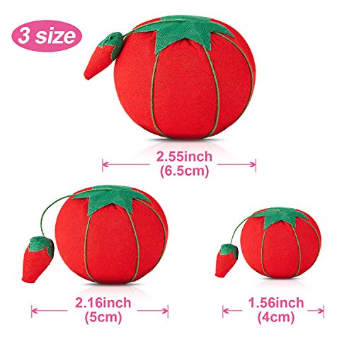 6 Pieces Tomato Pin Cushion Sewing Needle Pin Cushion Pin Needle Holder With Foam For Diy Handcraft Tool, 1.56 Inch, 2.16 Inch, 2.55 Inch #TOP1
