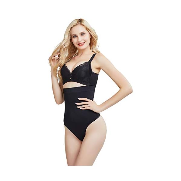 DREAM SLIM Women's High-Waist Seamless Body Shaper Briefs Firm Control Tummy Thong Shapewear Panties Girdle Underwear (as1, alpha, m, l, regular, regular, Black)