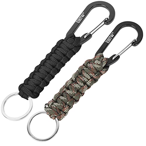 EOTW Carabiner Keychain, Small Carabiner Clip with Paracord Keychain Mini Aluminum D Ring Key Organizer