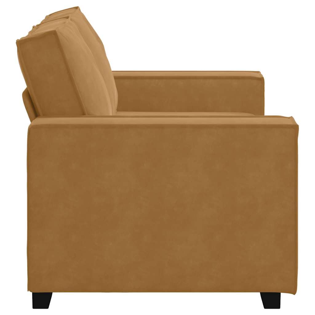 Sofá de terciopelo de dos plazas de 160 x 78 cm, diseño moderno en marrón, con cómoda profundidad de 50 cm y reposabrazos anchos para sala de estar, dormitorio, oficina