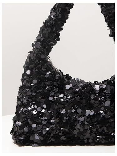 MakeMeChic Women's Sequin Top Handle Shoulder Handbags Party Y2K Underarm Purses3