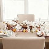 Branch & Wick Co. Easter Farmhouse Table Decor Centerpiece - Magnolia & Vine Driftwood Spring Home Decor - Floral Arrangement for Easter, Brunch, Dining Table, Weddings, & Seasonal Mantel