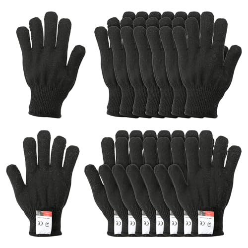PATIKIL Cut Resistant Gloves, 8 Pair Level 5 Protection Anti Cutting Gloves Cut Proof Gloves for Kitchen Wood Carving Working, Small, Black