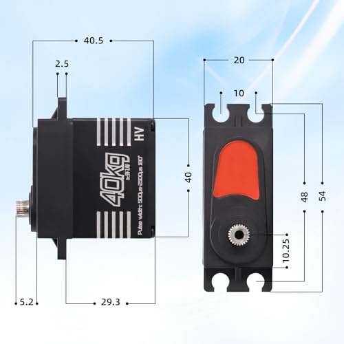 AYWHP 40KG Servo Motor High Torque Digital Servo Digital RC Servo mit Metallgetriebe, Servomotor mit Metall-Arm Servo Motor für 1/8 1/10 RC Car, Roboter, Hubschrauber, kompatibel mit Arduino