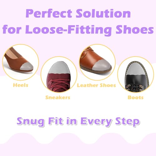 Image of Shoe Filler for Shoes Too Big, Toe Filler Inserts Make Loose Shoes Fit, Prevent Heel Sliping for Women and Men 4-Pack (Medium: 1-2 Size Bigger)