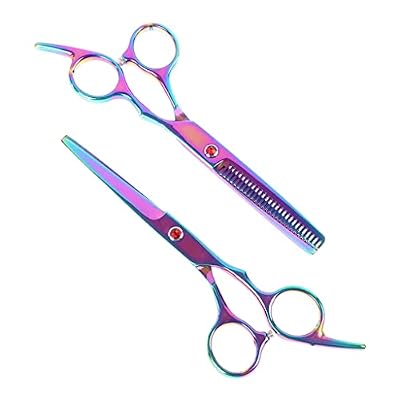 MVNOIRE 2Styles 6Inch Rainbow Cut Hair Scissors Thinning Barber Scissor Hairdressing for Care Tool