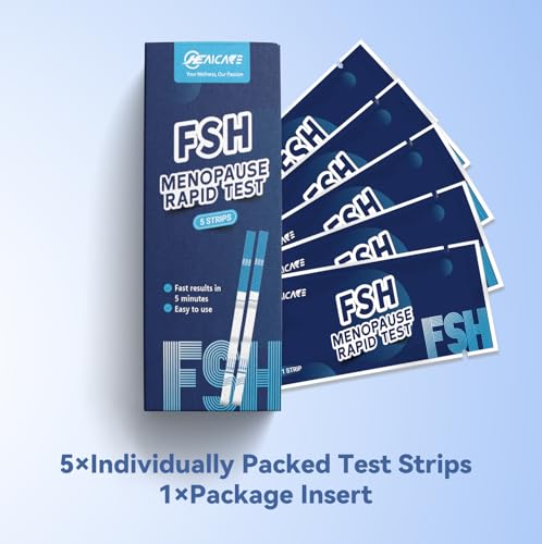 HealCare FSH Menopause Rapid Test Strips, 5 Tests Menopause Rapid Test, FSH Hormone Test for Women at Home