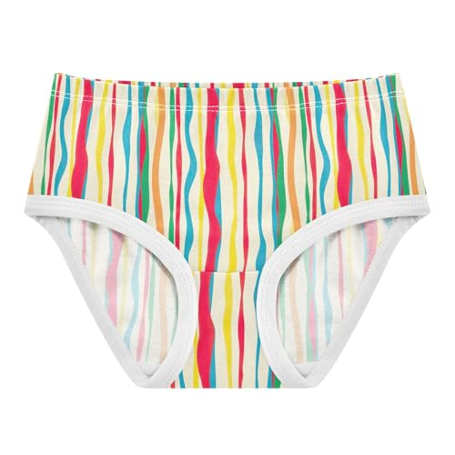 Joisal Toddler Girls Underwear 2t Cotton Girl Panties Cute Fun Kids Briefs Undies Colorful Stripes Art