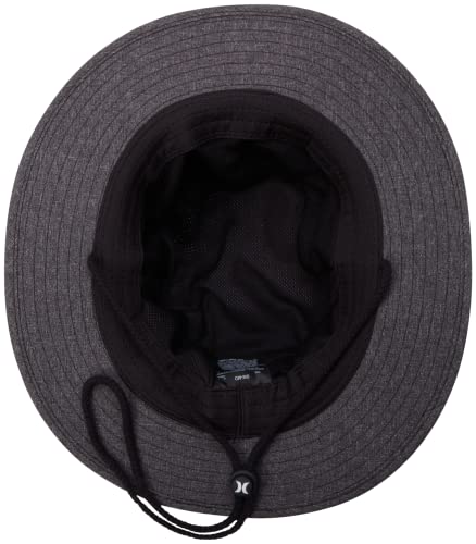 Hurley Men's Bucket Hat - Upf 50+ Phantom Voyage Boonie Sun Hat With Chin Strap, Size S/M, Black #TOP3