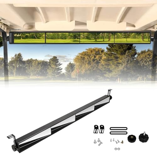 LEAPGOMAX Golf Cart Rear View Mirror 4 Panel Wide Angle Fit EZGO Club Car, Yamaha, ICON, Star, Zone Golf Carts, Eliminate Blind Spots Wink Mirror for Car UTV SUV Van Truck
