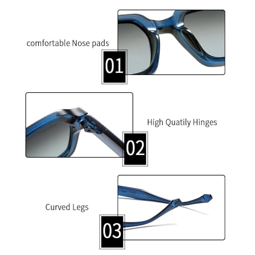 Image of grey jack TR90 Rectangle Polarized Sunglasses for Men Women,Stylish Full Rim Eyewear for UV Protection 21040