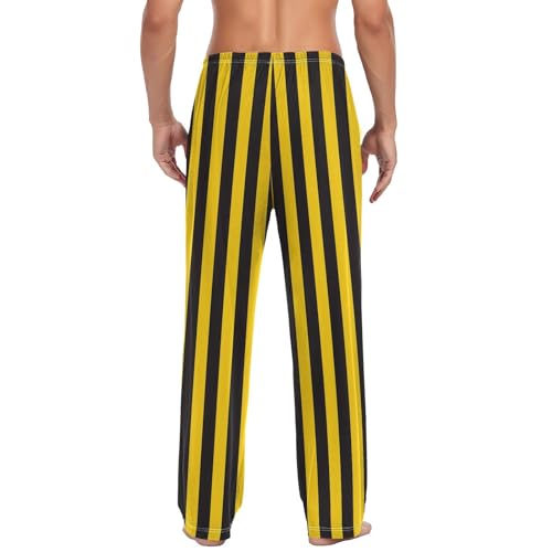 Yellow Black Stripe Men's Pajama Pants for Men Lounge Pants Pajama Bottoms Soft Long Sleep Pant Lightweight2
