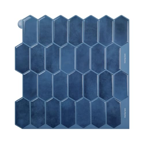 Papel pintado de cocina para despegar y pegar – Mural autoadhesivo para azulejos | Revestimiento de paredes de 12x12 pulgadas con superficie impermeable, panel de PVC extraíble para encimera