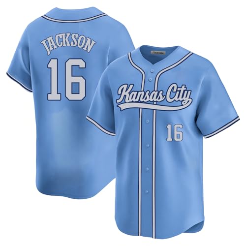 Custom Mens/Women/Youth Kansas City Light Blue BO Jackson Baseball Stitched T-Shirt for Sports Fan