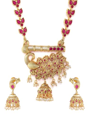 Image of Rubans Gold Plated Necklace Set Traditional Festive Jewellery for Women & Girls
