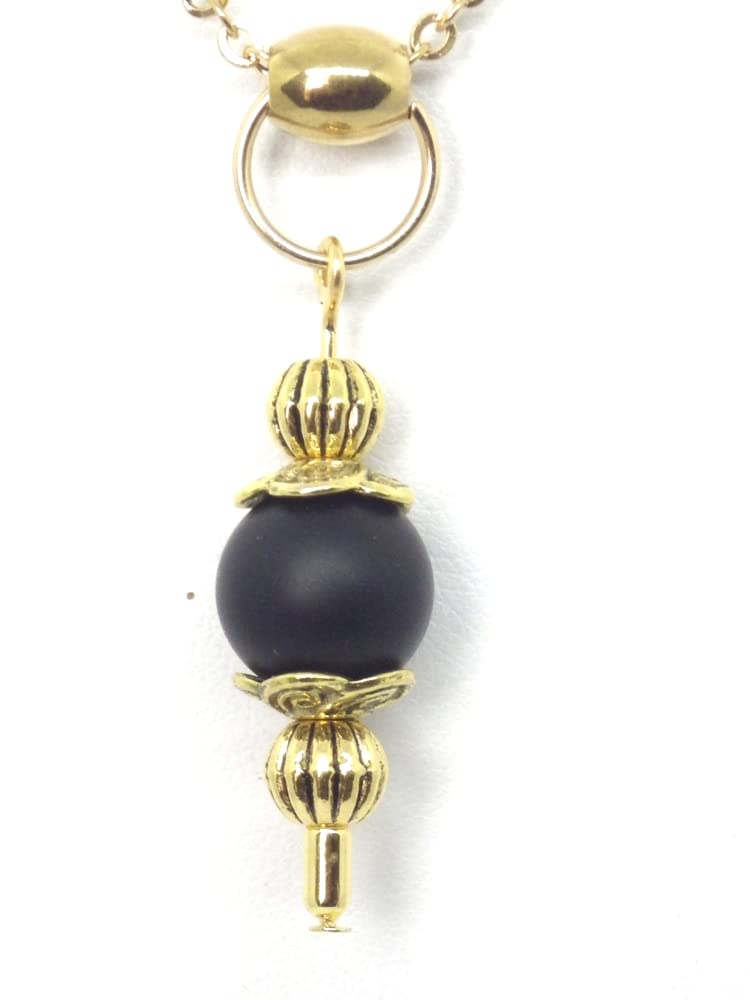 Conjunto para mujer con pulsera, collar y pendientes de piedras naturales y detalles de latón dorado
