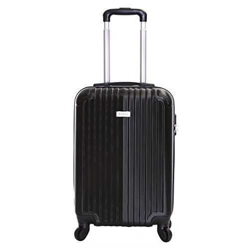 Slimbridge Bagage Rigide Cabine à Main Valise 55 cm 2,5 kg 35 Litre 4 roulettes, Borba Noir