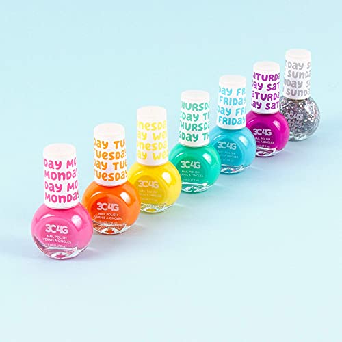 Three Cheers For Girls - Rainbow Bright Nail Polish Days Of The Week - Nail Polish Set For Girls & Teens - Includes 7 Colors - Non-Toxic Nail Polish Kit For Kids Ages 8+ #TOP7