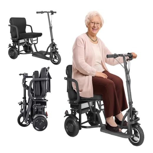 Electric Wheelchair, 3 Wheel Mobility Scooter, Folding Electric Mobility Scooter, Easy To Use Control Panel, 120kg Load Capacity 12A