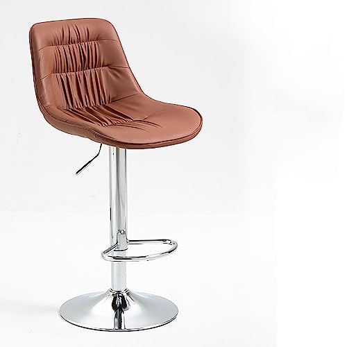 Tabourets de bar réglables avec dossier rembourré en cuir PU noir - 2