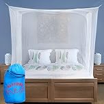 ALCIONO Fine Mesh Mosquito Net for Double Bed, Two Openings Insect Protection Repellent, Including Hanging Kit and Carry Bag, Perfect for Indoors and Outdoors 200 * 100 * 200 cm