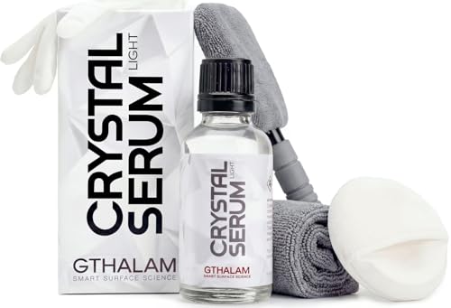 20H Crystal Serum Light Ceramic Coating Kit 50ml – Provides Up to 9+ Years of Hydrophobic Gloss, Scratch & Stain Protection, Brilliant Gloss & Mirror Shine – Easy & Effective for Car Paint, Trim, and Plastic