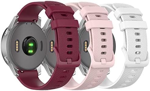 Augstci 3-Pack Soft Silicone Band Compatible with Samsung galaxy watch 3 45mm/galaxy watch 46mm/Gear S3 Frontier, 22mm Quick Release SmartWatch Band Replacement for Fossil Men's Gen 6/Gen 5E 44mm