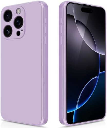 GiiYoon Silicone Case Compatible with iPhone 16 Pro Max, Full Body Silky Soft Touch Phone Case with Camera Protection, Shockproof Cover with Microfiber Lining, Purple