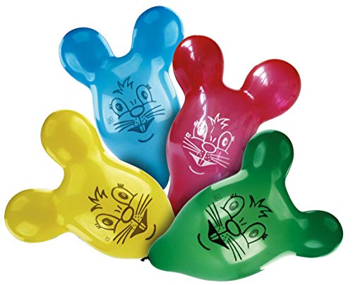 Amscan 450016 - 4 Latexballons Maus, circa 61 cm, Geburtstag, Heliumballon