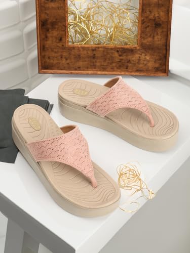 Image of ELLE Women's Embellished Platform Thong Sandals