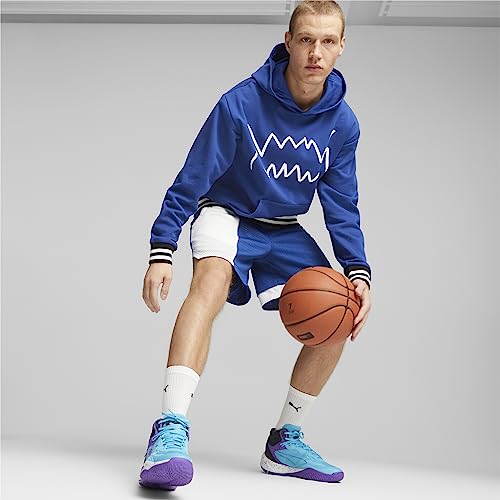 PUMA Men's Playmaker Pro Basketball Shoes, Jet Black-White, 92