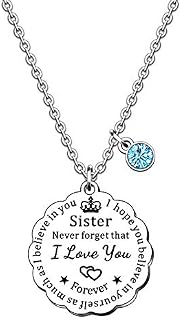 SMARGO Inspirational Sister Necklace For Women Girls Birthday Christmas Xmas Jewellery Gifts From Sister Brother I Hope You Believe In Yourself As Much As I Believe In You
