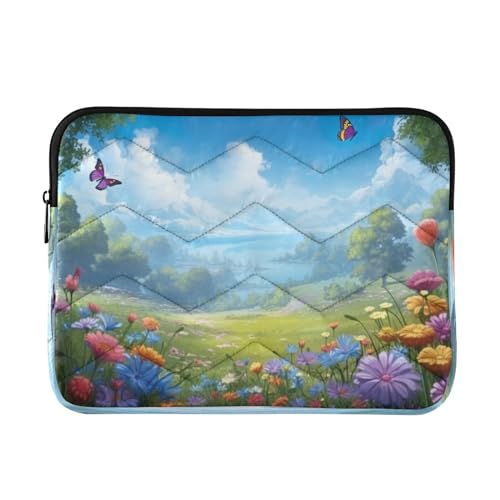 Funda para portátil de 13-14 pulgadas diseño flores paisaje