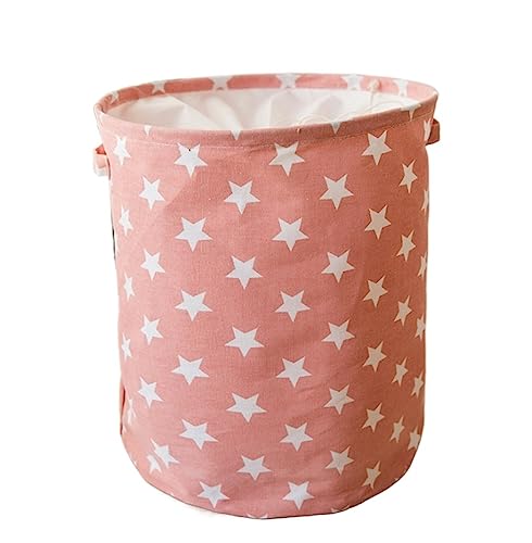 Iwenzhkpa Faltbarer Wäschekorb Rosa Sternenmuster