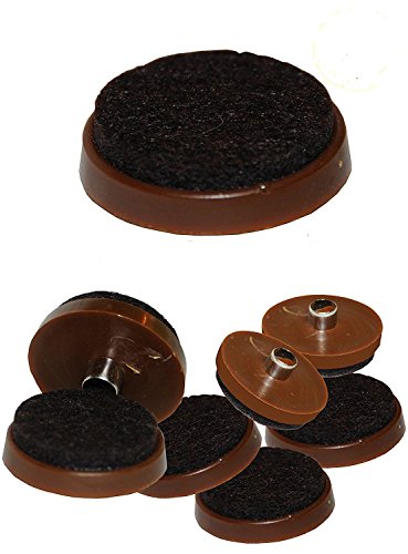 1 1/2'' Brown Nail-on Felt Pads – Firm Hold – Prevent Scratches on Hardwood, Ceramic and Linoleum Floors – Wood Floor Protector – Easy to Install (8 Pieces)