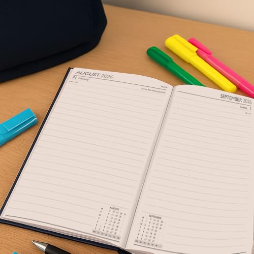 Agenda 2026 A4 page par jour avec couverture rigide colorée - 3