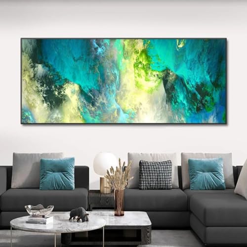 Toile nuage vert et bleu clair 60x150cm idéale pour décorer votre chambre