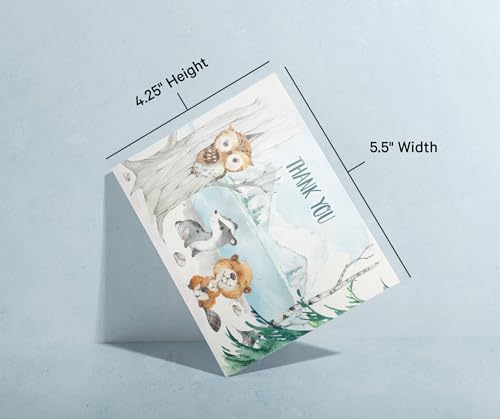 Image of Twigs Paper Baby Shower Thank You Cards, 12 Forest Animal Note Cards