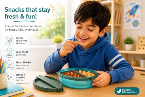 Image of VAYA Yumbytes Plastic Snack Box, Snack Container for Kids & Adults, Perfect for School, Work, & Travel, 400 ml