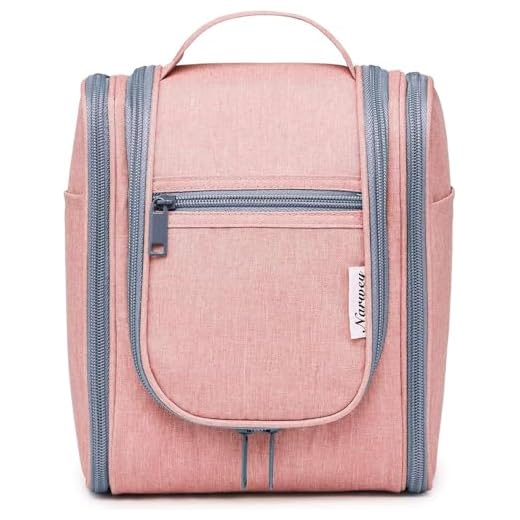 Narwey Neceser Colgante Bolsa de Aseo Mujer Grande Neceser Maquillaje Organizador Viaje Accesorios Medio (Rosa)